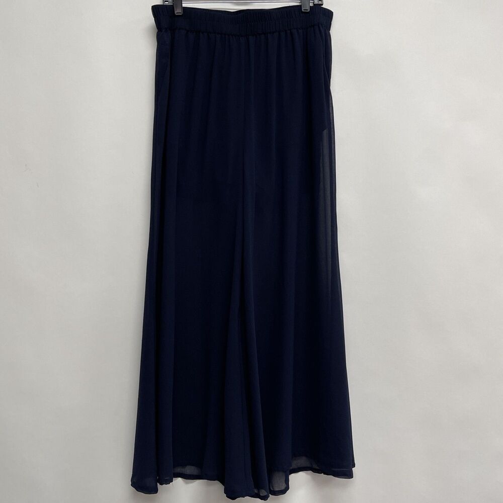 Torrid Women's Pants Size 0 or 12 Large Blue Wide Leg Sheer Elastic Waist